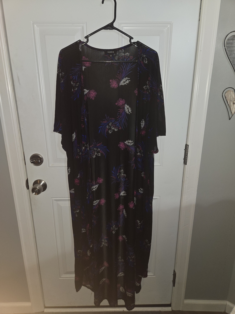 torrid Black Maxi Dress with Pink & Blue Floral Print